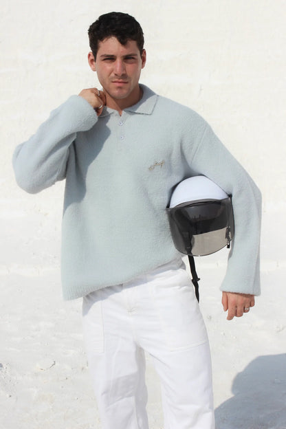 The Asili Ultimate Fur sweater in the color foggy grey