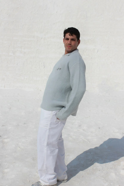 The Asili Ultimate Fur sweater in the color foggy grey