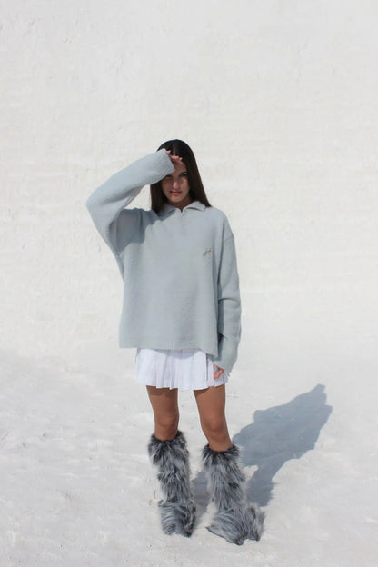 The Asili Ultimate Fur sweater in the color foggy grey
