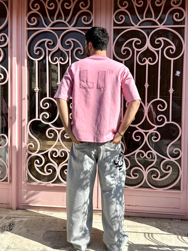 THE ASILI PATCH T-SHIRT IN BUBBLEGUM